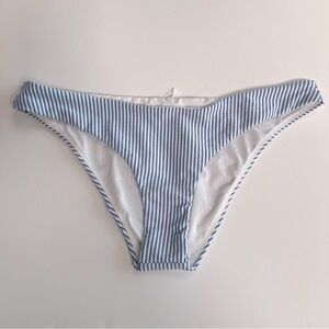 J. Crew Hipster bikini swim bottom Ladies medium Blue white striped seersucker